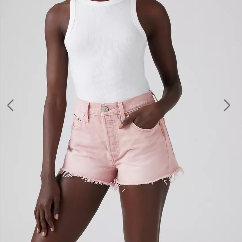 Levi's 501 High Waisted Women's Soft Pink Jean Shorts